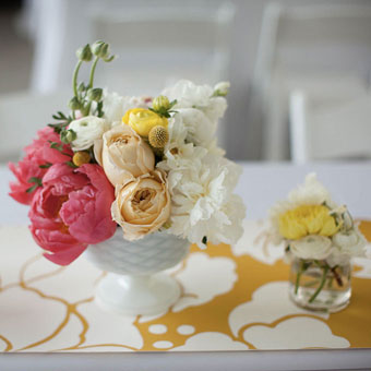 milk glass spring flowers yellow table runner yellow table runner