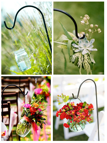 shepherds hooks wedding succulent