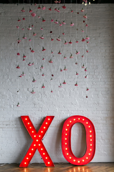 XO marquee flower garland