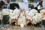 gold giraffes sequin runner wedding